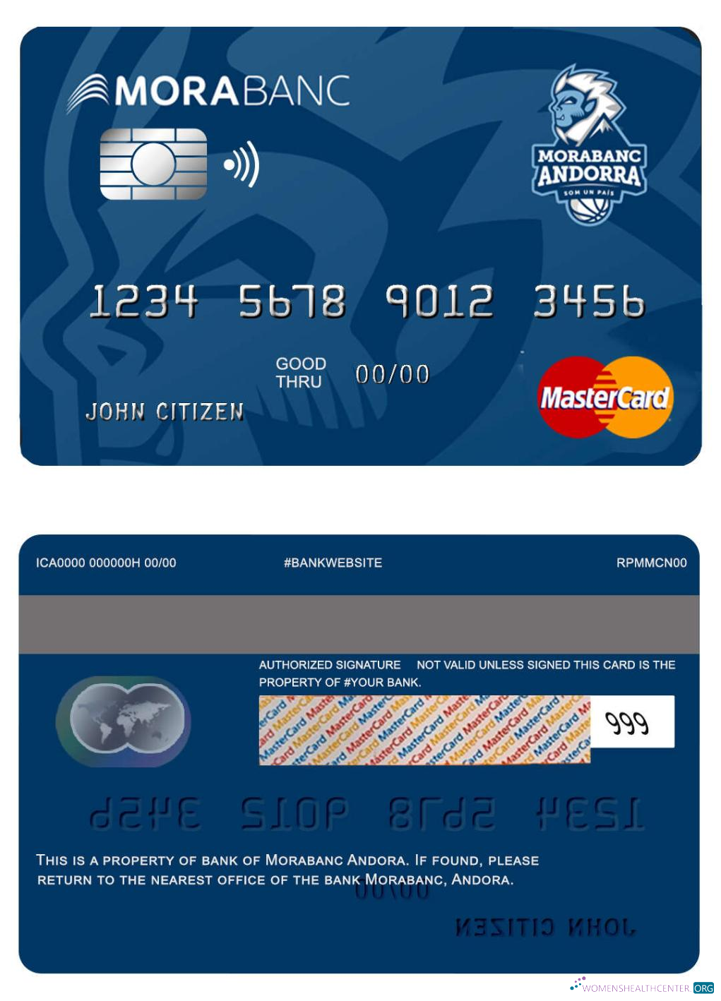 Download Andorra Morabank mastercard Photoshop template
